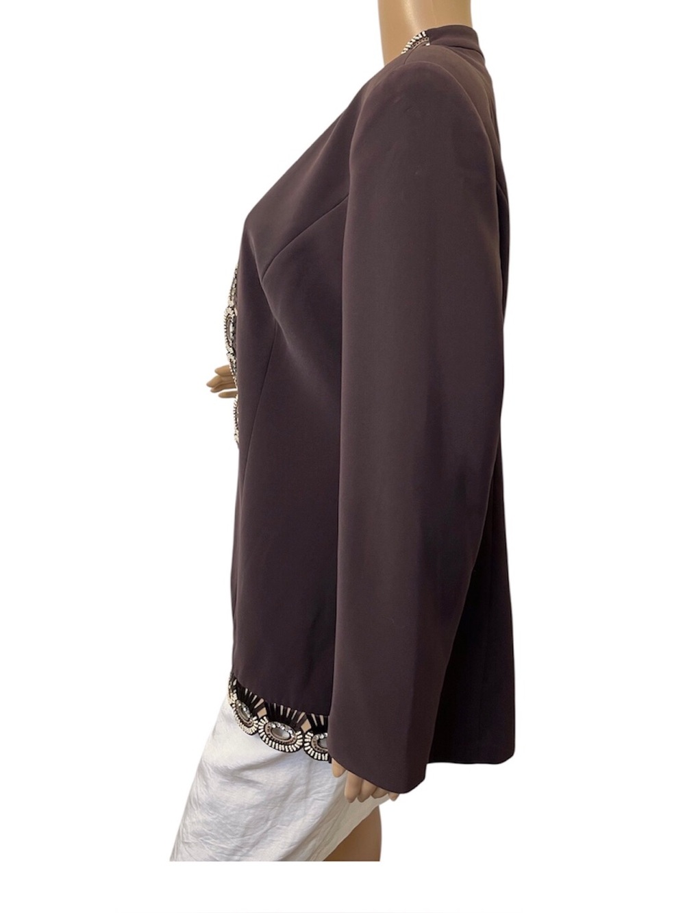 Mariella Ferretti Embroidered Open Front Women's Top Jacket, 12 - Picture 2 of 13